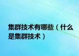 集群技术有哪些（什么是集群技术）