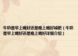 牛奶是早上喝好还是晚上喝好减肥（牛奶是早上喝好还是晚上喝好详细介绍）