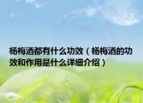 杨梅酒都有什么功效（杨梅酒的功效和作用是什么详细介绍）