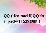QQ（for pad 和QQ for ipad有什么区别啊）