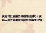 黄码可以直接去做核酸检测吗（黄码人员去哪里做核酸检测详细介绍）