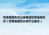 甘肃省招生办公室电话甘肃省招生办（甘肃省招生办在什么地方）