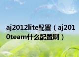 aj2012lite配置（aj2010team什么配置啊）