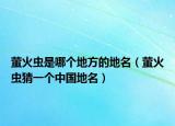 萤火虫是哪个地方的地名（萤火虫猜一个中国地名）
