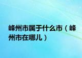 峰州市属于什么市（峰州市在哪儿）