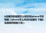 b站缓存的视频怎么保存到iphone手机相册（iphone怎么导出b站缓存 下载b站视频到相册介绍）