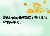 蔡依林play我呸歌词（蔡依林PLAY我呸歌词）