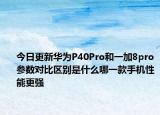 今日更新华为P40Pro和一加8pro参数对比区别是什么哪一款手机性能更强