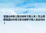 雪满山中高士卧月明林下美人来（怎么理解雪满山中高士卧月明林下美人来这句诗）