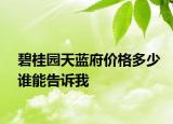 碧桂园天蓝府价格多少谁能告诉我