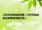 三伏天怎样运动适宜（三伏天运动的注意事项详细介绍）
