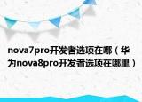 nova7pro开发者选项在哪（华为nova8pro开发者选项在哪里）