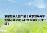 京东慧采入驻申请（京东慧采商家如何入驻 怎么入驻京东慧采平台介绍）