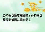 公积金贷款买商铺吗（公积金贷款买商铺可以吗介绍）