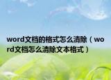word文档的格式怎么清除（word文档怎么清除文本格式）