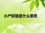 小产权楼是什么意思