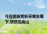 今日更新赏析采菊东篱下,悠然见南山
