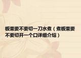 板栗要不要切一刀水煮（煮板栗要不要切开一个口详细介绍）