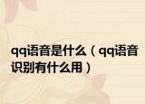 qq语音是什么（qq语音识别有什么用）