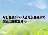 今日更新小米11至尊版屏幕多大屏幕刷新率是多少