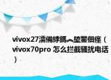 vivox27濡備綍鎷︽埅鐢佃瘽（vivox70pro 怎么拦截骚扰电话）