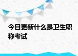 今日更新什么是卫生职称考试