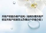 共有产权能办房产证吗（如何办理共有产权证共有产权房怎么办理过户手续介绍）