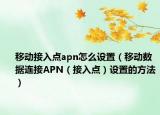 移动接入点apn怎么设置（移动数据连接APN（接入点）设置的方法）