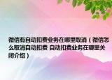 微信有自动扣费业务在哪里取消（微信怎么取消自动扣费 自动扣费业务在哪里关闭介绍）