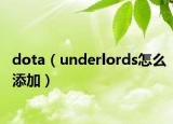 dota（underlords怎么添加）