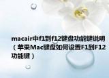 macair中f1到f12键盘功能键说明（苹果Mac键盘如何设置F1到F12功能键）
