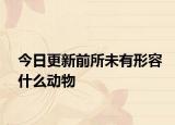 今日更新前所未有形容什么动物