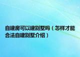 自建房可以建别墅吗（怎样才能合法自建别墅介绍）