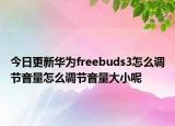 今日更新华为freebuds3怎么调节音量怎么调节音量大小呢