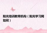 阳光培训教育机构（阳光学习网如何）