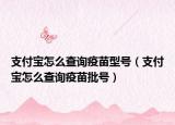 支付宝怎么查询疫苗型号（支付宝怎么查询疫苗批号）