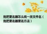 拖把更名器怎么统一改文件名（拖把更名器更名方法）