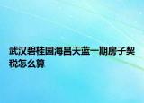 武汉碧桂园海昌天蓝一期房子契税怎么算