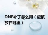 DNF补丁怎么用（应该放在哪里）