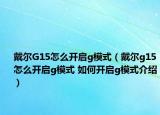戴尔G15怎么开启g模式（戴尔g15怎么开启g模式 如何开启g模式介绍）