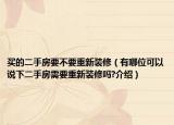 买的二手房要不要重新装修（有哪位可以说下二手房需要重新装修吗?介绍）