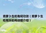 青萝卜生吃有何功效（青萝卜生吃有坏处吗详细介绍）