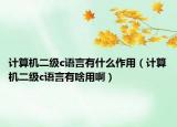 计算机二级c语言有什么作用（计算机二级c语言有啥用啊）