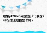 联想y470bios设置显卡（联想Y470p怎么切换显卡啊）