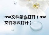 nsa文件怎么打开（nsa文件怎么打开）