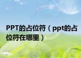 PPT的占位符（ppt的占位符在哪里）
