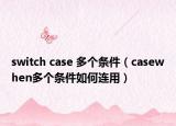 switch case 多个条件（casewhen多个条件如何连用）