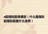 a股指标股有哪些（什么是指标股指标股是什么意思）