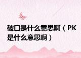 破口是什么意思啊（PK是什么意思啊）