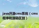java开源cms系统（cms程序和源码区别）